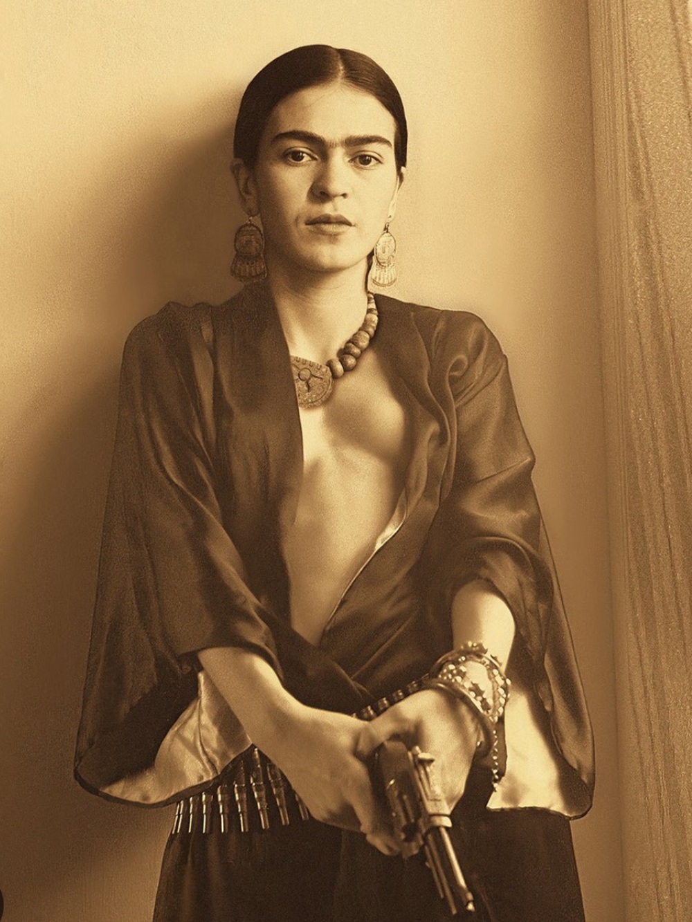 Frida Kahlo Vintage Sepia Art Print